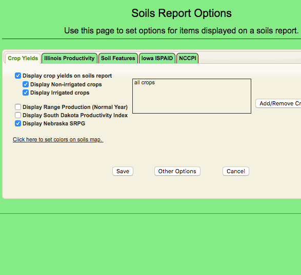 Soil Report Customization