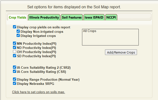 Soil Report Customization