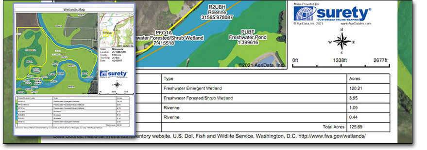 Surety Wetland Map